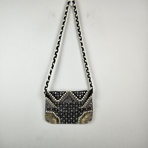 Big Buddha Womens Banjo Beading Crossbody Bag Multicolor Size 13x9x1 Boho